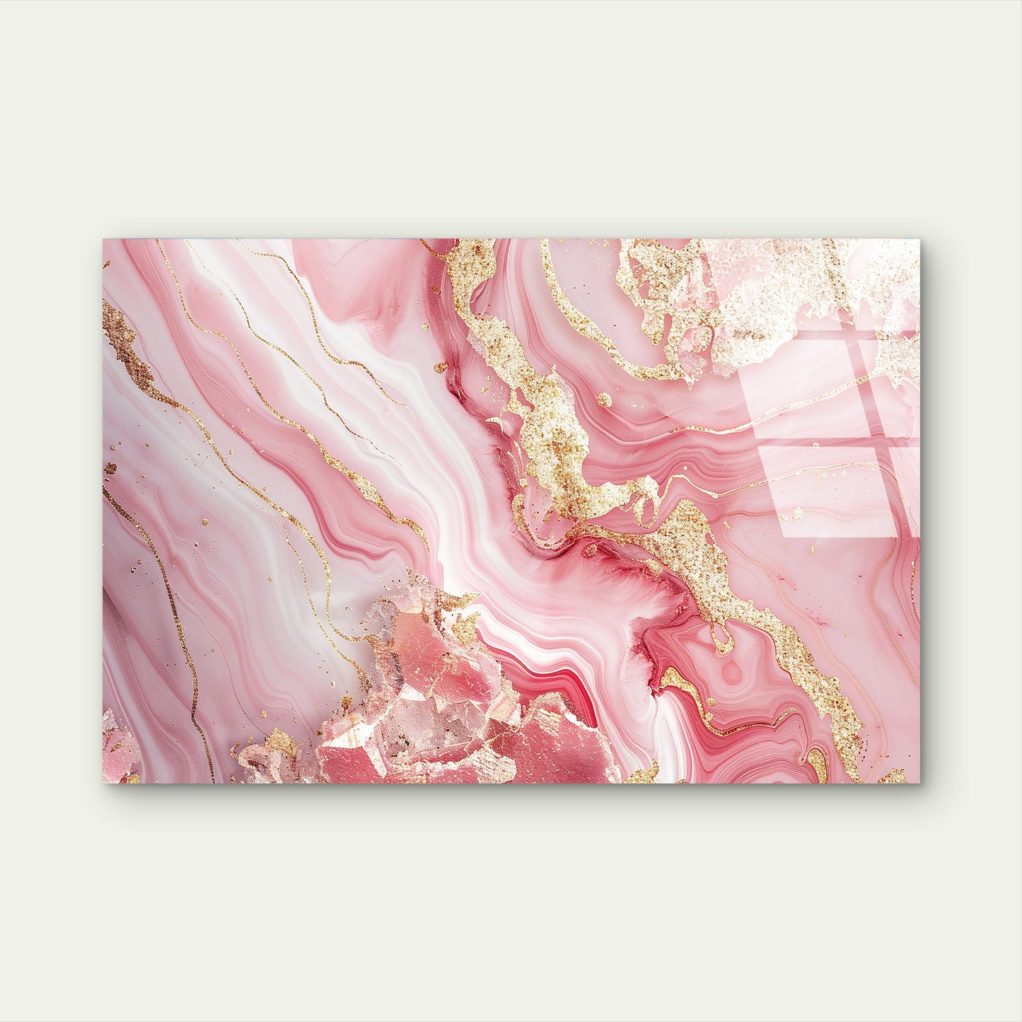 Blush Pink Marble Gold Vein Glass Printing Wall Art Australian Made Quality
