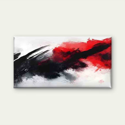 Abstract with Red And Black Wall Art Canvas Office Home Room Framed 120x60cm - Bella Home Decor