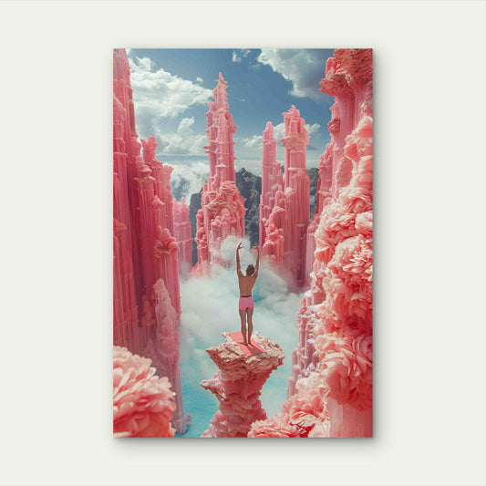 The Pink Peak Of Serenity 60x90cm Metal Print Ready to Hang