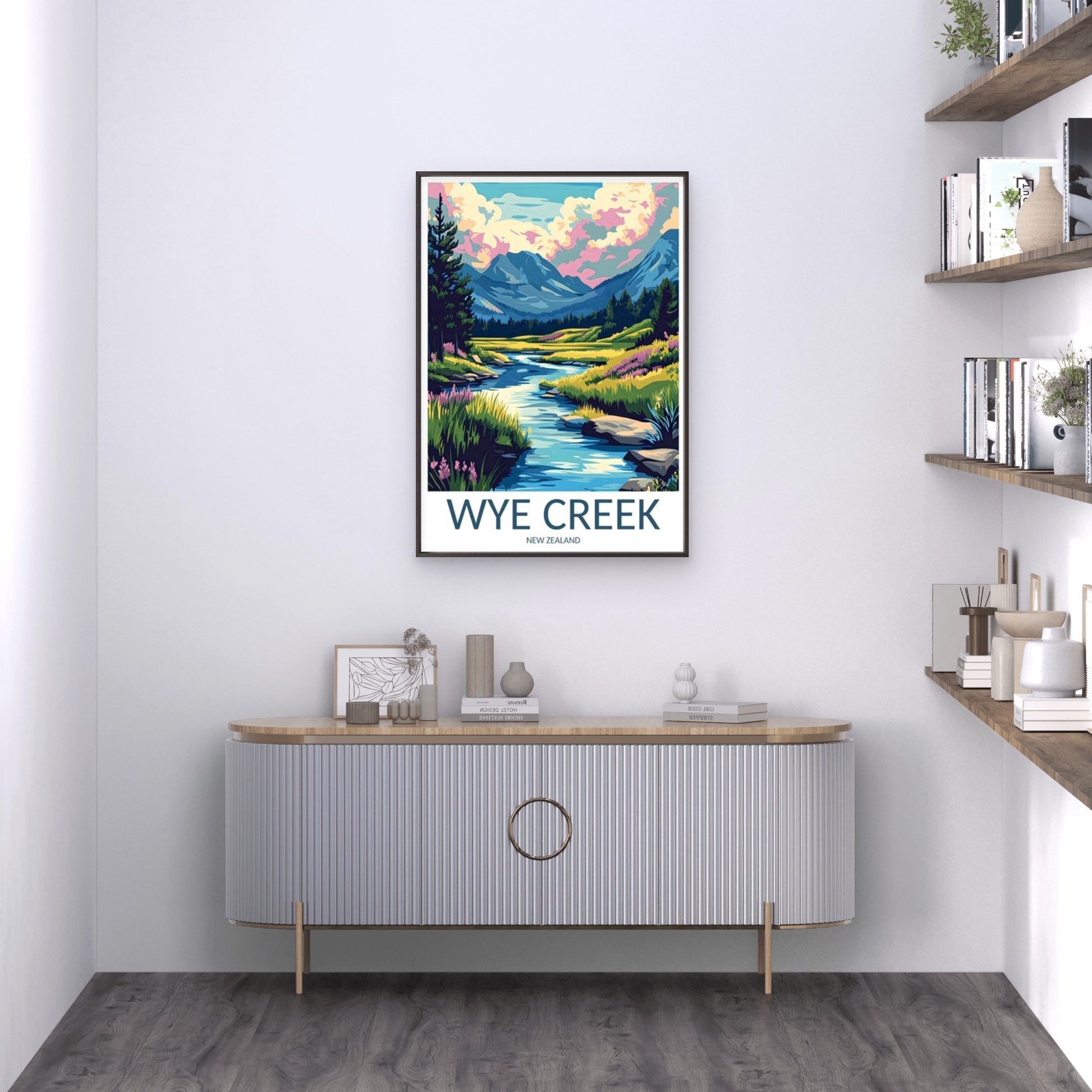 Winding Blue Stream Through Wye Creek Travel Poster Print Wall Art - Bella Home Decor