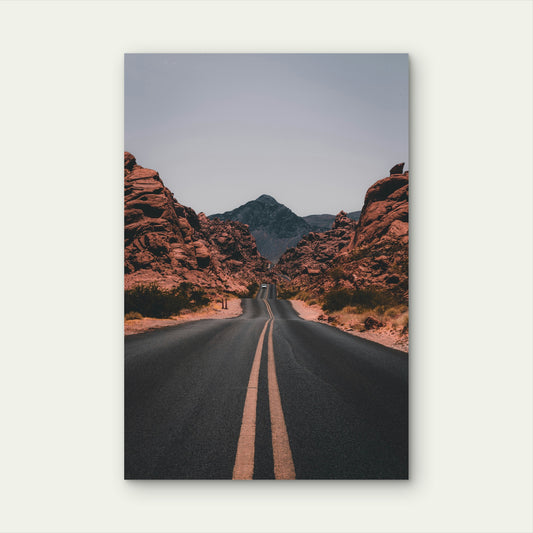 Scenic Road Through Valley Of Fire State Park 60x90cm Metal Print Ready to Hang