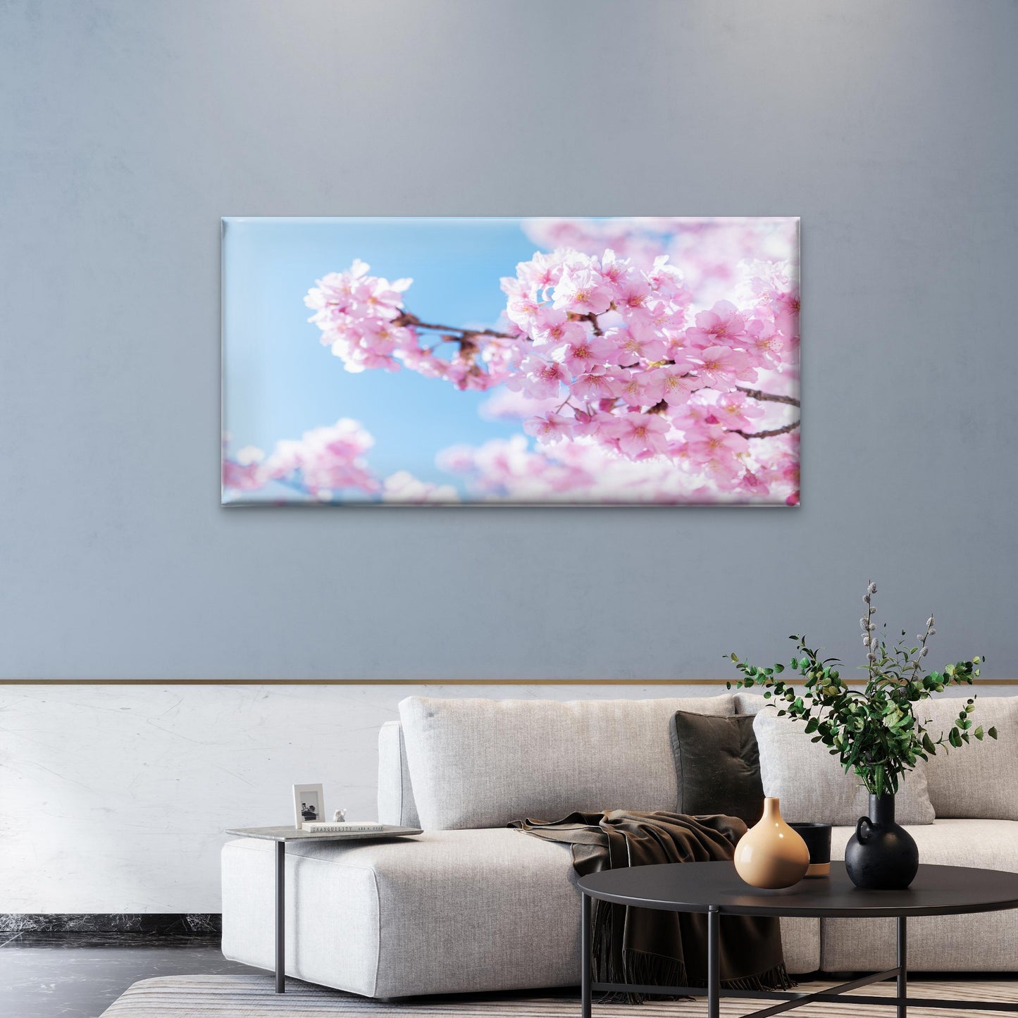 Pink Cherry Blossom Sakura Tree Wall Art Canvas Office Home Framed 120x60cm