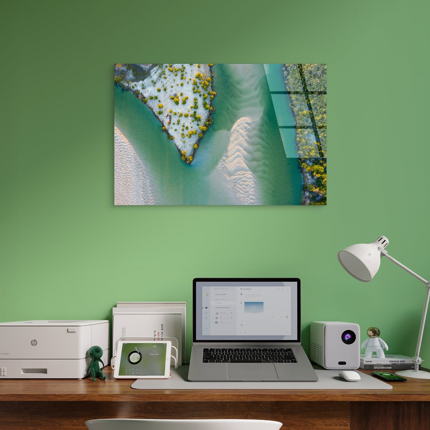 Aerial Abstract Noosa River Inlet Mangrove Sandbanks Turquoise Estuary Australia Acrylic Glass Printing Wall Art Australian Made