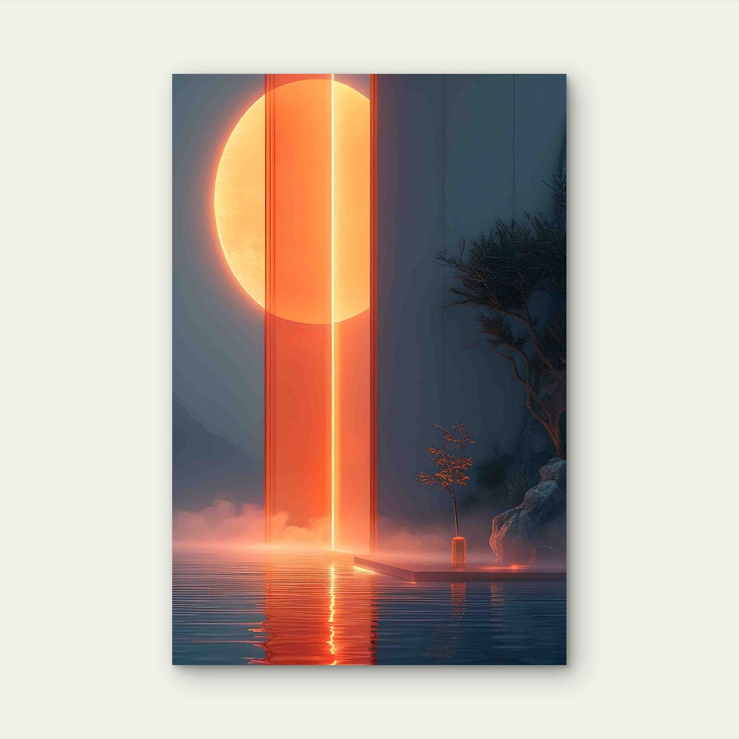Stunning Sunset Gateway Another World 40x60cm Metal Print Ready to Hang - Bella Home Decor