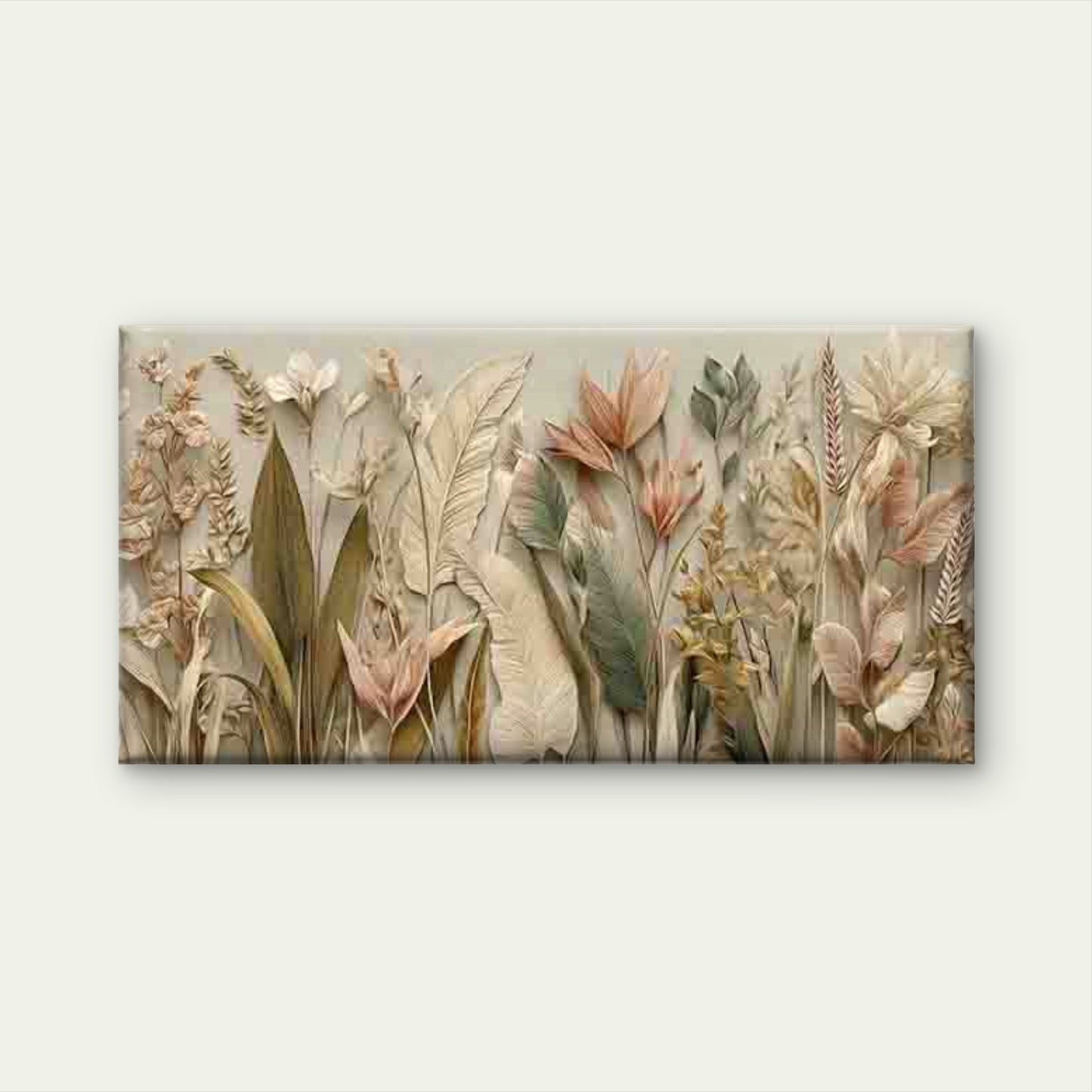 Abstract Design of Autumn Plant Wall Art Canvas Office Home Room Framed 120x60cm