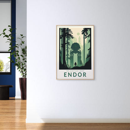 Endor The Sanctuary Moon, Tall Trees Art Travel Poster Print Wall Art - Bella Home Decor