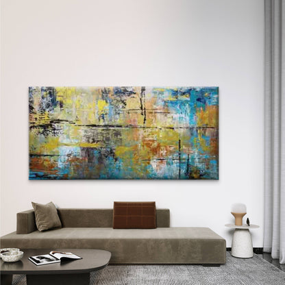 Modern Abstract Textured Wall Art Canvas Office Home Room Framed 120x60cm