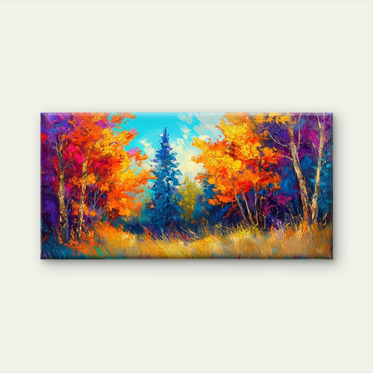 Autumn Forest Landscape Decor Wall Art Canvas Office Home Room Framed 120x60cm