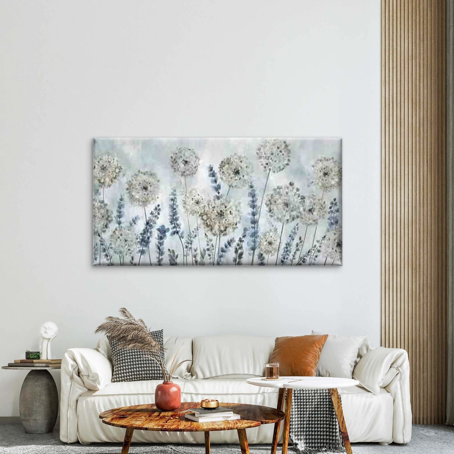 Dandelions Blowing in The Wind Wall Art Canvas Office Home Room Framed 120x60cm