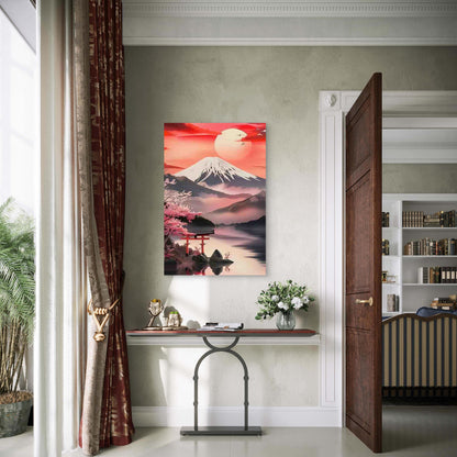 Featuring Mount Fuji at Dusk Metal Print Ready to Hang - Bella Home Decor