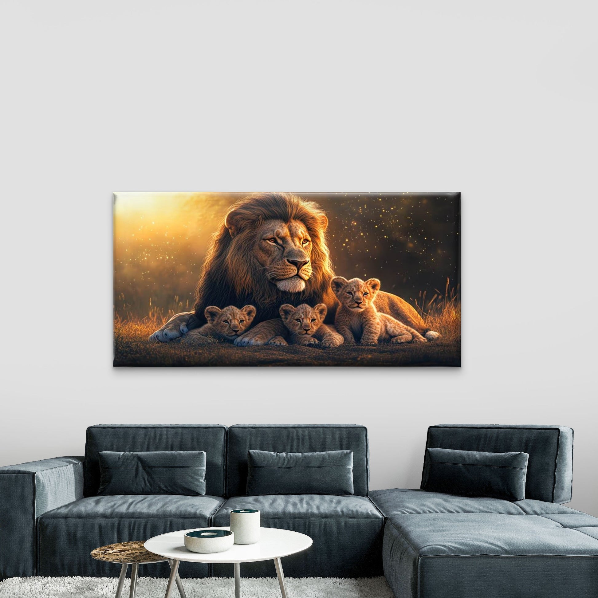 Noble Heart Lion King Wall Art Canvas Office Home Room Framed 120x60cm - Bella Home Decor