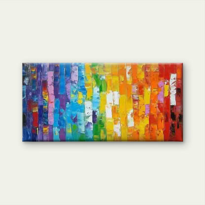 Vibrant Rainbow Colors Wall Art Canvas Office Home Room Framed 120x60cm