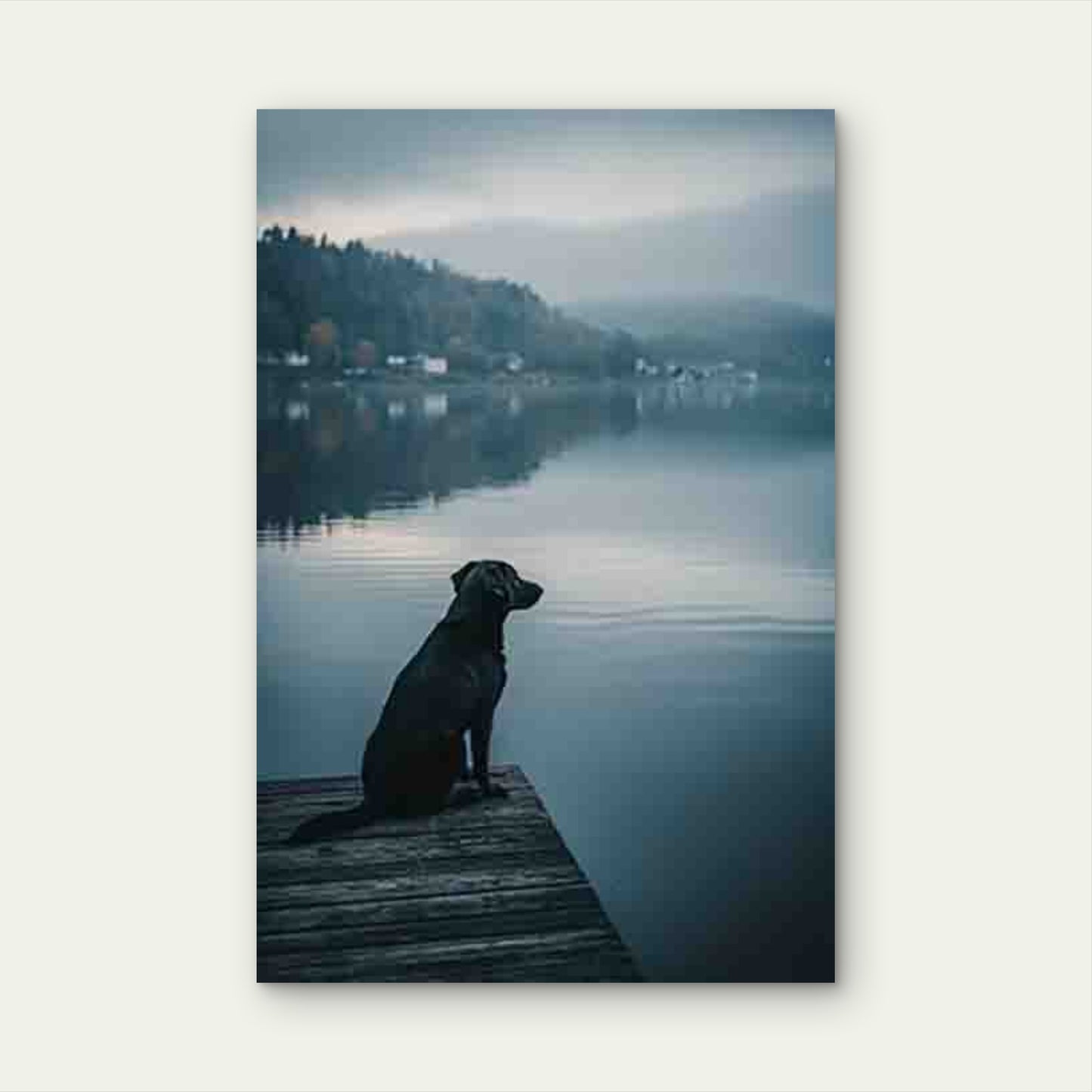 Labrador Retriever & Lake Scene 60x90cm Metal Print Ready to Hang