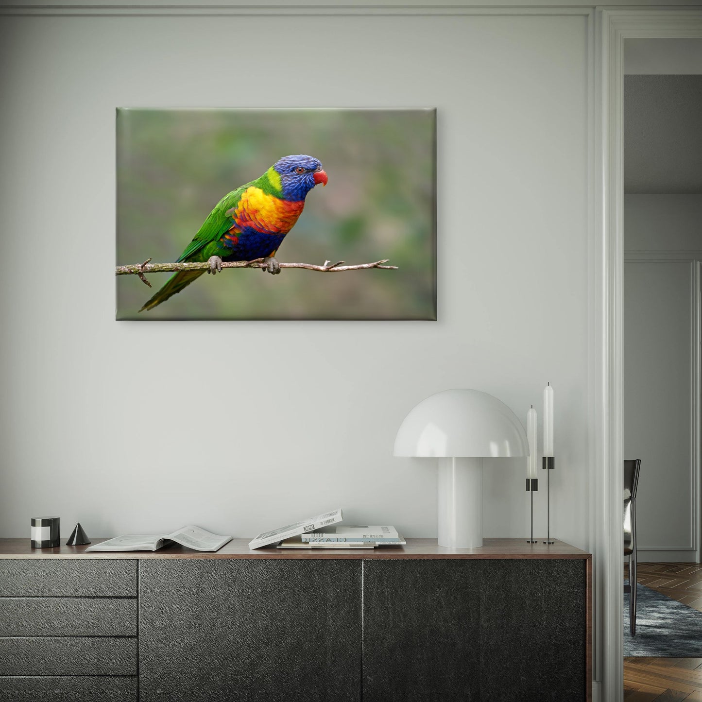World Famous Vibrant Rainbow Lorikeet Avian Wildlife Ecosystem Australia  Wall Art Decor 100% Australian Made