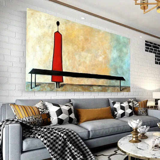 Creative minimalist character Wall Art wall canvas office home room framed 120x60cm