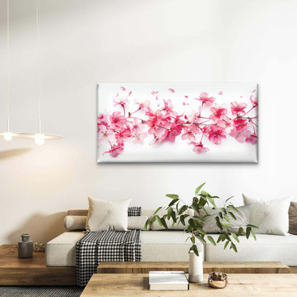 Pink Cherry Blossom Branch Wall Art Canvas Office Home Room Framed 120x60cm