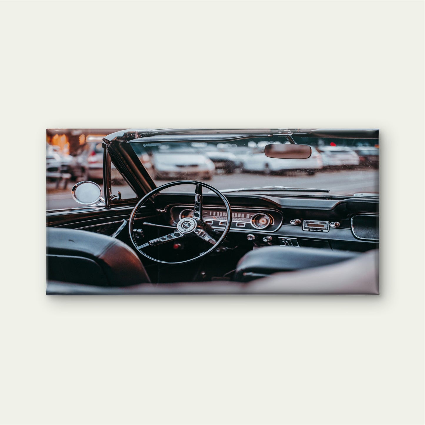 Ford Mustang Dashboard Interior Wall Art Canvas Office Home Framed 120x60cm