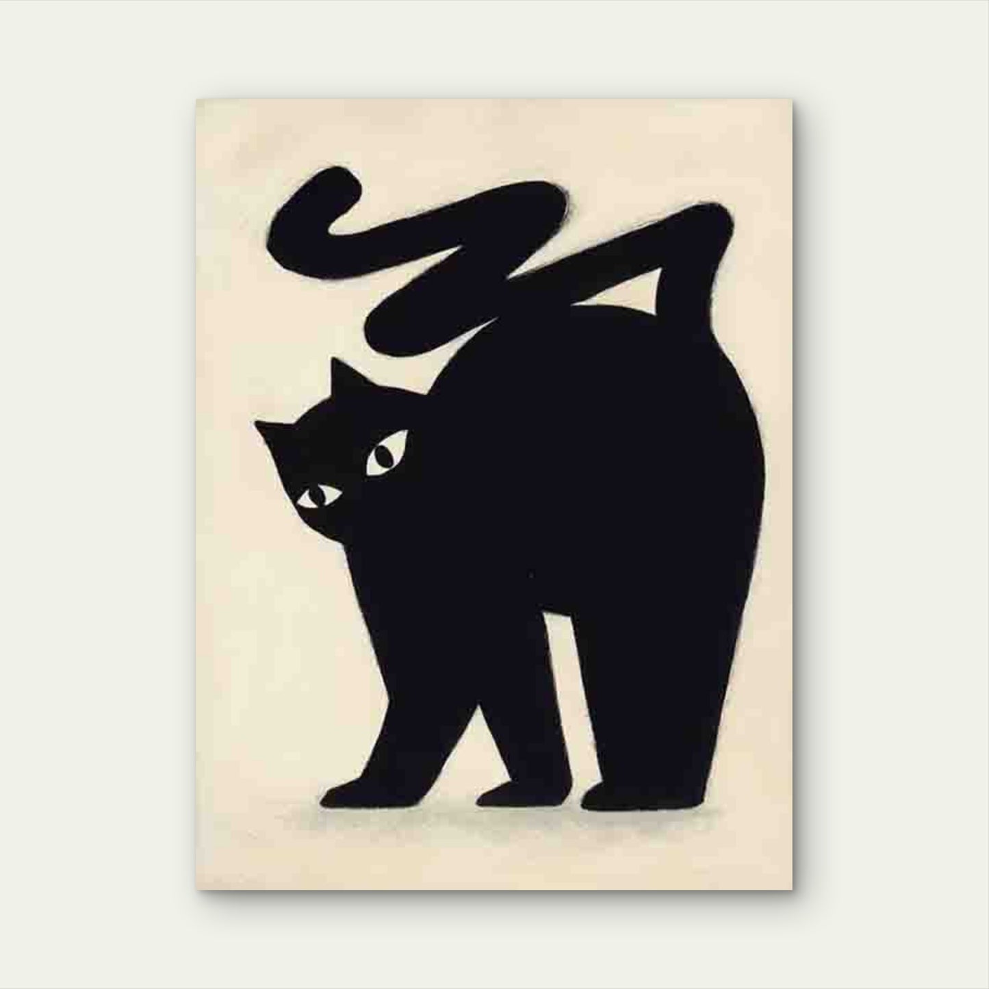 Black Cat Silhouette Art 60x90cm Metal Print Ready to Hang - Bella Home Decor