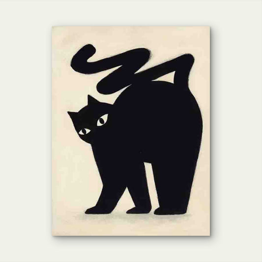 Black Cat Silhouette Art 60x90cm Metal Print Ready to Hang