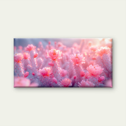 Dreamy Pink Cacti In Light Wall Art Canvas Office Home Room Framed 120x60cm