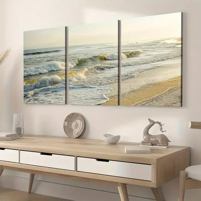 3pcs Modern Seaside Beach Art Scenery Cool Wall Art Set Canvas Unframed - High Quality Print 100% Australian Made Wall Canvas