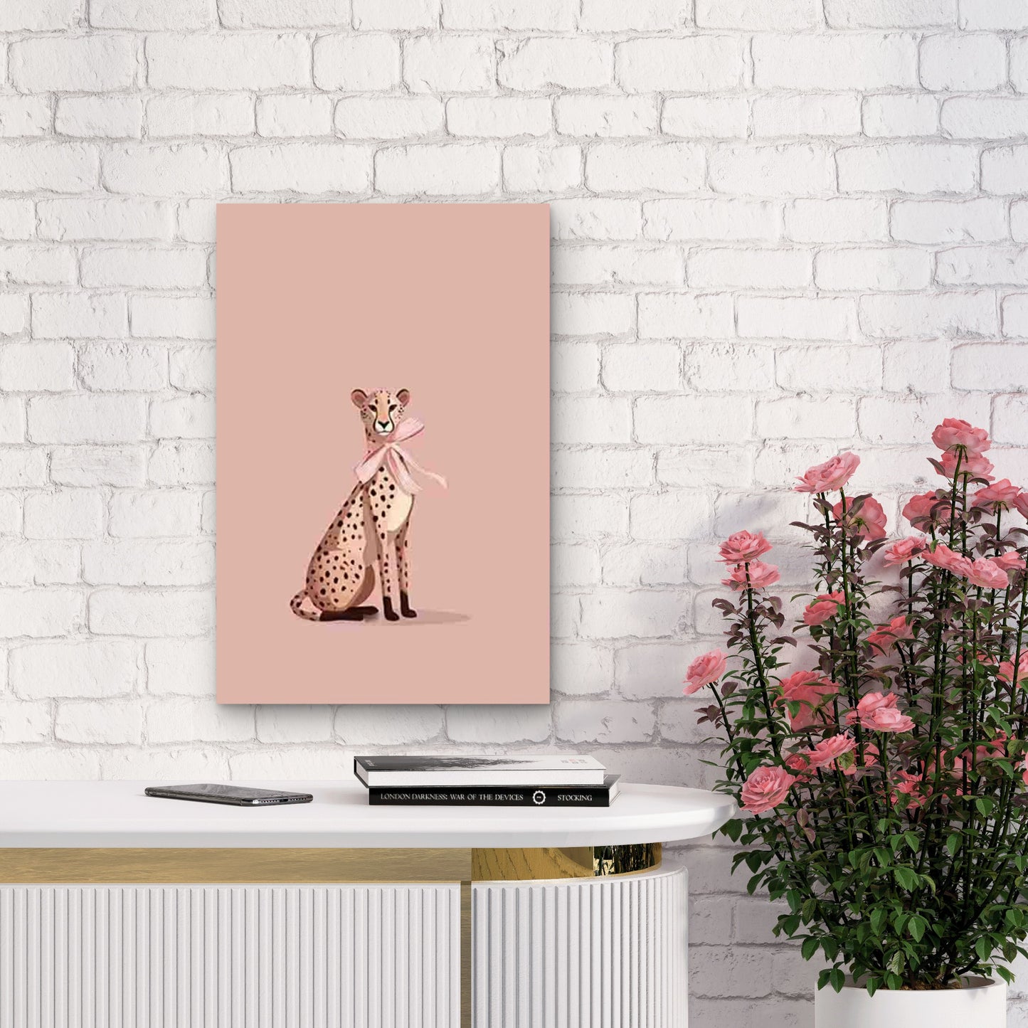 Cheetah Cub-like Spotted Animal 60x90cm Metal Print Ready to Hang - Bella Home Decor