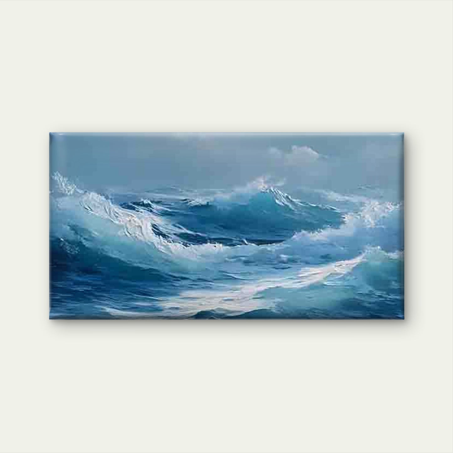 Surging Ocean Wave Wall Art Canvas Office Home Room Framed 120x60cm - Bella Home Decor