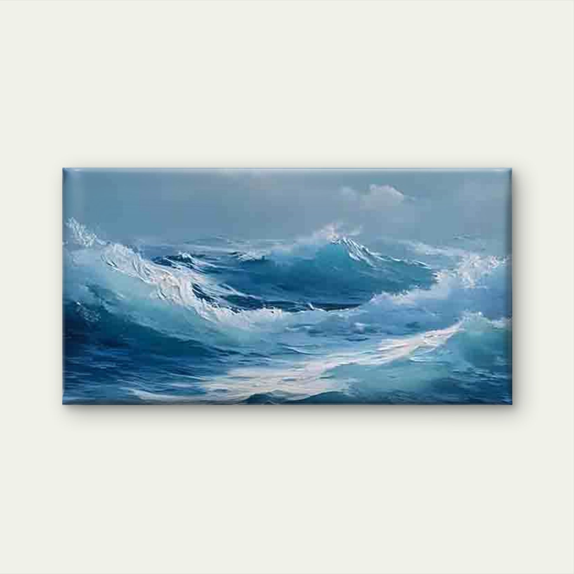 Surging Ocean Wave Wall Art Canvas Office Home Room Framed 120x60cm - Bella Home Decor