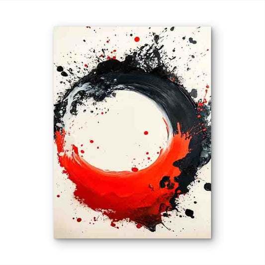 Abstract Black & Red Modern Art 60x90cm Metal Print Ready to Hang