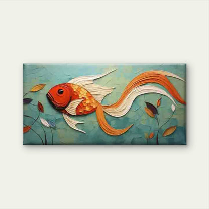 Abstract Goldfish Wall Art Canvas Office Home Room Framed 120x60cm