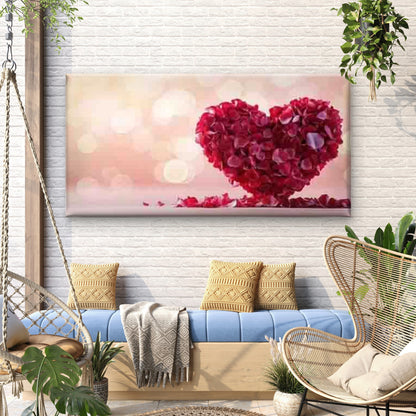 Abstract Rose Heart Wall Art Canvas Office Home Room Framed 120x60cm