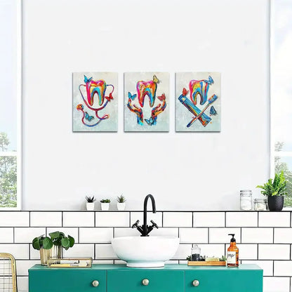 3pcs Dental Assistant  Metal Print Ready to Hang Art - Bella Home Decor