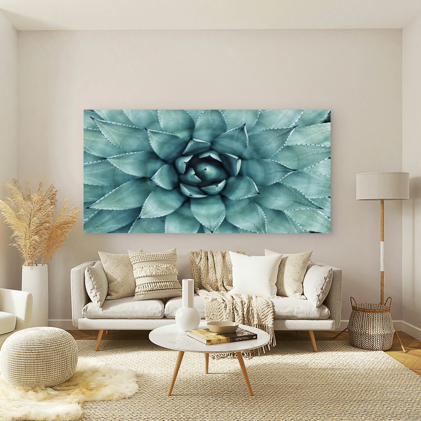 Beautiful Green Agave Plant Art Wall Art Canvas Office Home Room Framed 120x60cm