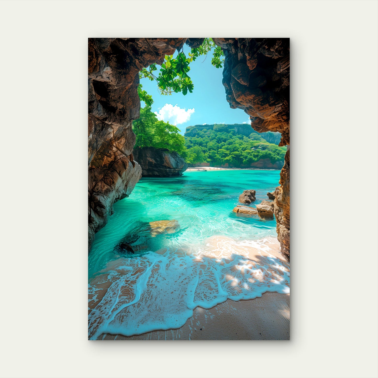 Nature Landscape With Beach View 40x60cm Metal Print Ready to Hang