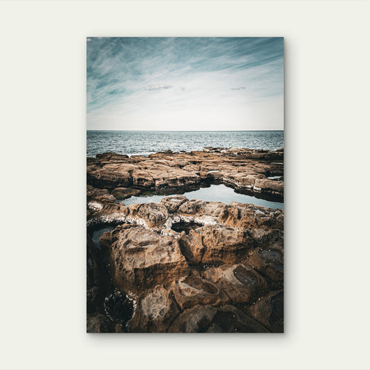 Australian Coastal Seascape Ocean Rockpool 40x60cm Metal Print Ready to Hang