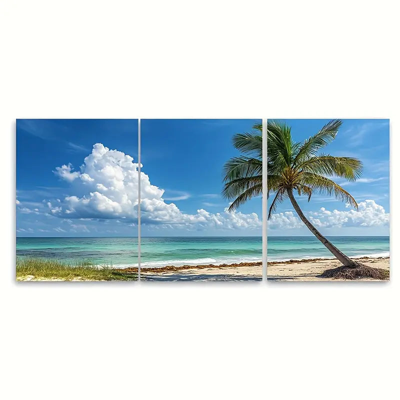 3pcs Miami Florida Beach City Travel Wall Art Set Canvas Framed 40x60cm - High Quality Print 100% Australian Made Wall Canvas Ready to Hang