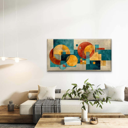 Geometric Abstract Wall Art Canvas Office Home Room Framed 120x60cm - Bella Home Decor