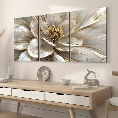 3pcs Art Style Flowers Abstract Landscape Art Wall Art Set Canvas Unframed - High Quality Print 100% Australian Made Wall Canvas - Bella Home Decor