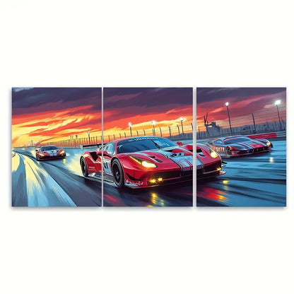 3pcs Abu Dhabi Motorsport Racing Scene Art Wall Art Set Canvas Framed 40x60cm - High Quality Print 100% Australian Made Wall Canvas Ready to Hang - Bella Home Decor