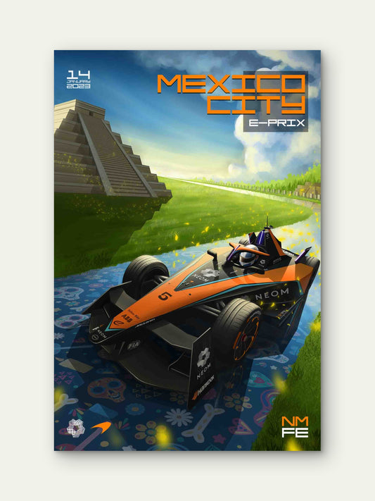 Aztec Pyramid Racing 40x60cm Metal Print Ready to Hang