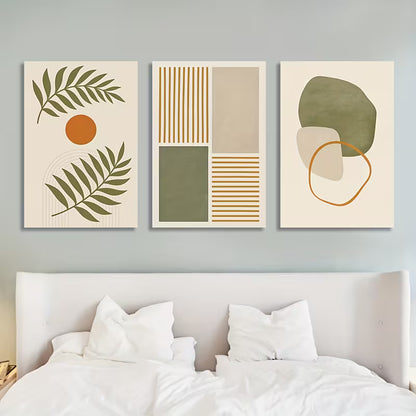 3pcs Modern Geometric Abstract Wall Art Set Canvas Framed 40x60cm - High Quality Print 100% Australian Made Wall Canvas Ready to Hang