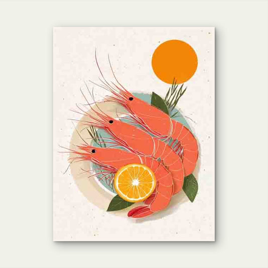 Red Shrimp Frutti Di 60x90cm Metal Print Ready to Hang