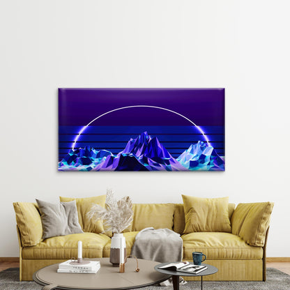 Low-Poly Mountain Landscape Wall Art Canvas Office Home Room Framed 120x60cm - Bella Home Decor