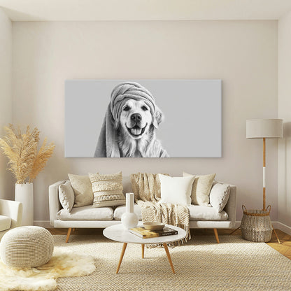 Smiling Labrador Retriever Wall Art Canvas Office Home Room Framed 120x60cm