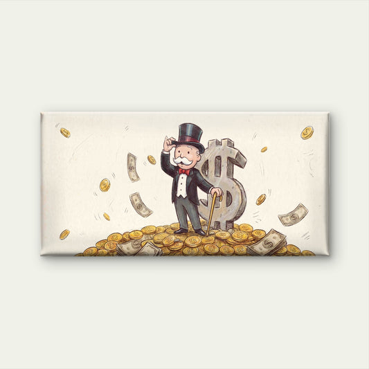 Tuxedo Gentleman Money Art Wall Art Canvas Office Home Room Framed 120x60cm - Bella Home Decor