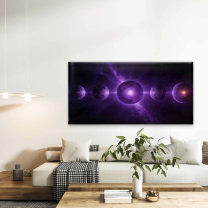 Purple Cosmic Galaxy Wall Art Canvas Office Home Room Framed 120x60cm - Bella Home Decor