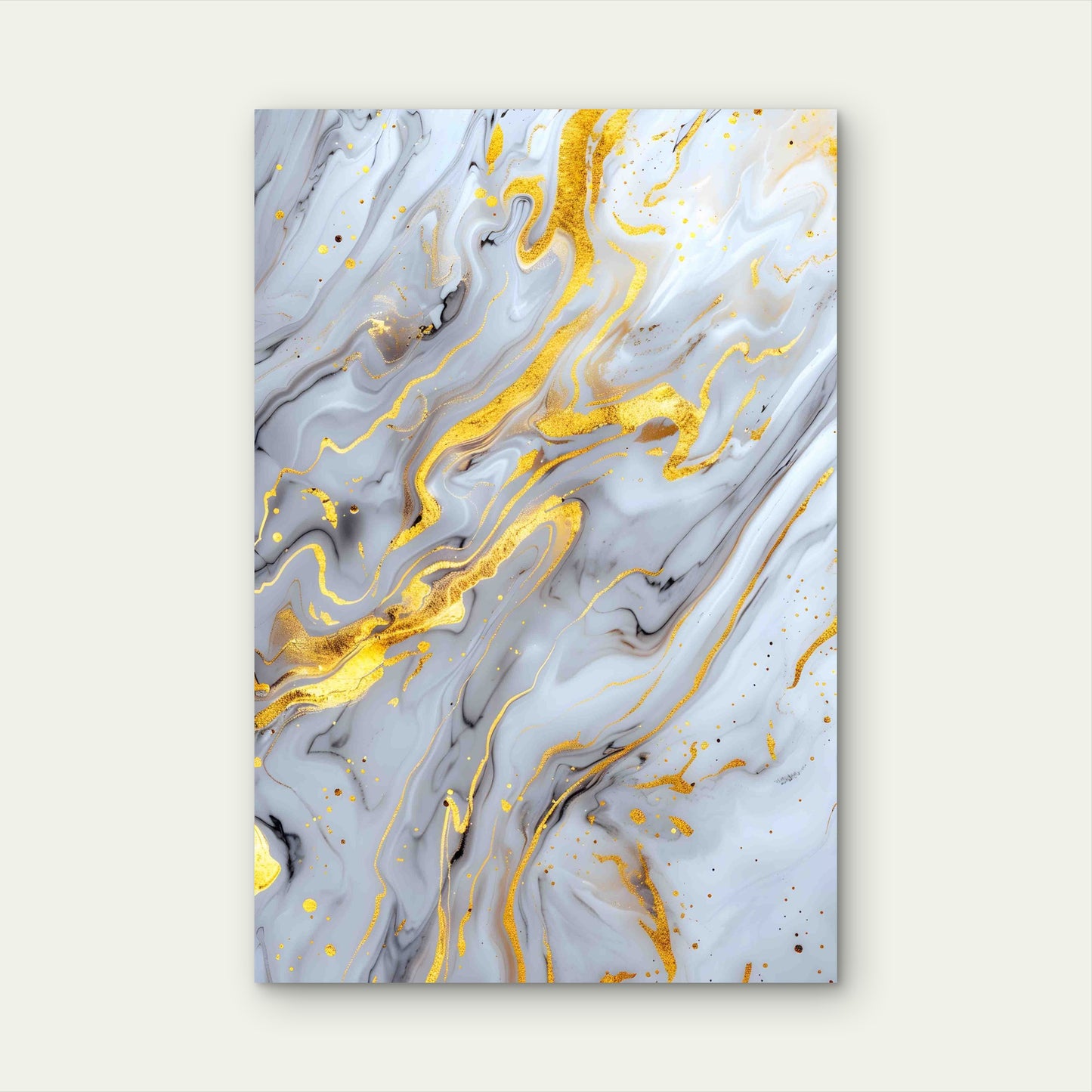 Gold Marble Swirl Texture 60x90cm Metal Print Ready to Hang