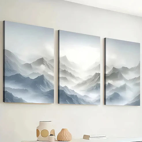 3pcs Ready to Hanging, Art Wind Mountain Formation Scenery, Art Wall Art Set Canvas Unframed - High Quality Print 100% Australian Made Wall Canvas