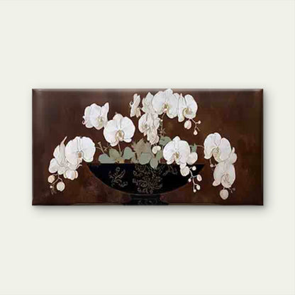 White Phalaenopsis Orchid Wall Art Canvas Office Home Room Framed 120x60cm - Bella Home Decor