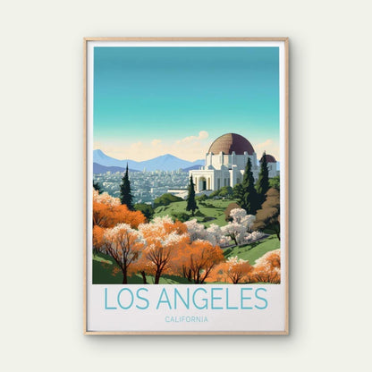 Los Angeles California, Beautiful Trees Travel Poster Print Wall Art - Bella Home Decor
